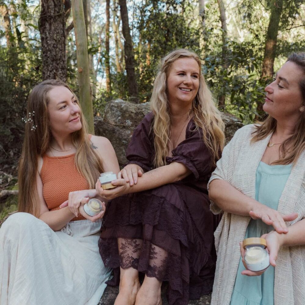 Women using Bella Oils natural vegan body balms, handmade in Australia for nourishing everyday skincare.