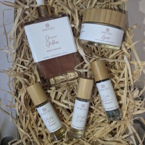 Wellness ritual gift box with essential oil rollers and body oil – Bella Oils