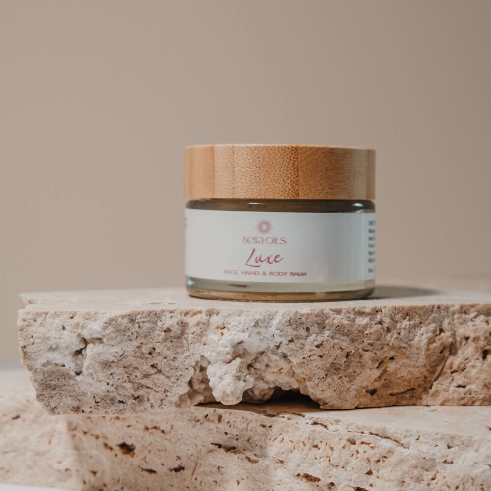 Bella Oils Luxe vegan hand, body and face balm handmade in Australia for soft, nourished and hydrated skin.