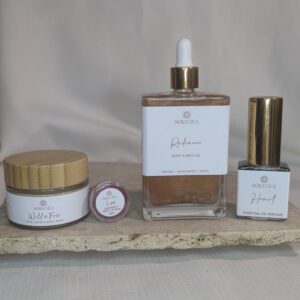 Feminine wellness gift bundle with Summer Body Oil and Heart Perfume – Newcastle NSW