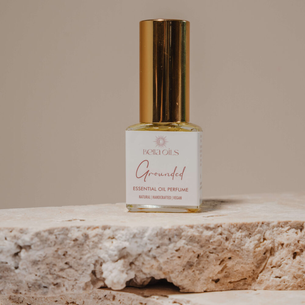 Bella Oils Grounded vegan perfume handmade in Australia with patchouli, sandalwood, vanilla and ylang ylang.
