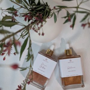 natural shimmer handmade bosy and bath oil